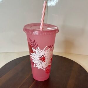 Starbucks Glitter Floral Pink Reusable Cup 2022